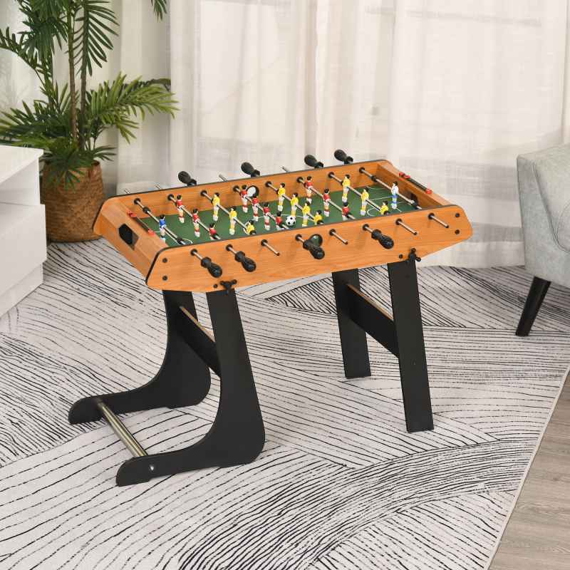 HOMCOM Folding Football Gaming Table Mini Foosball Soccer Table for Family Fun Indoor Play Sports