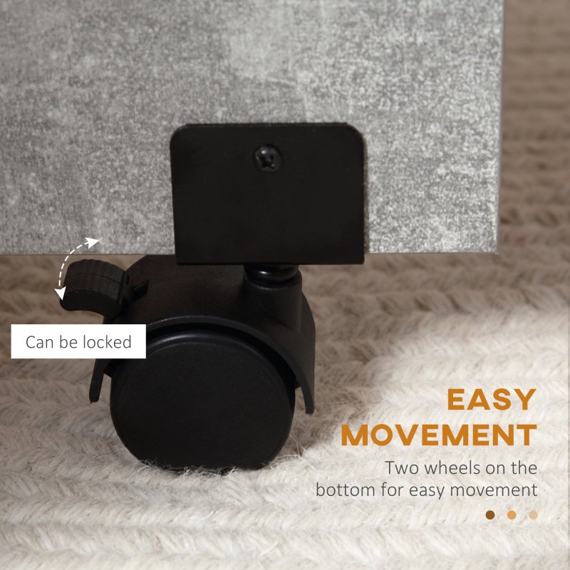 HOMCOM Folding Dining Table, Drop Leaf Table with 2-Tier Shelves, Rolling Casters, for Small Spaces, Kitchen