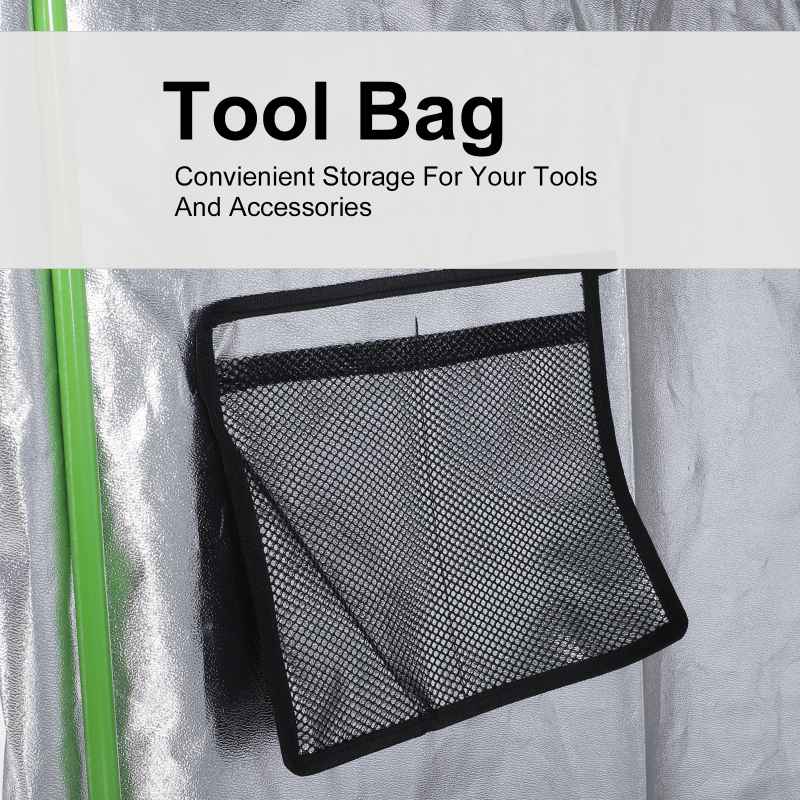 Outsunny Grow Tent Reflective Mylar Hydroponic with Adjustable Vents and Floor Tray for Indoor Plant Growing, 80 x 80 x 160 cm (31.5