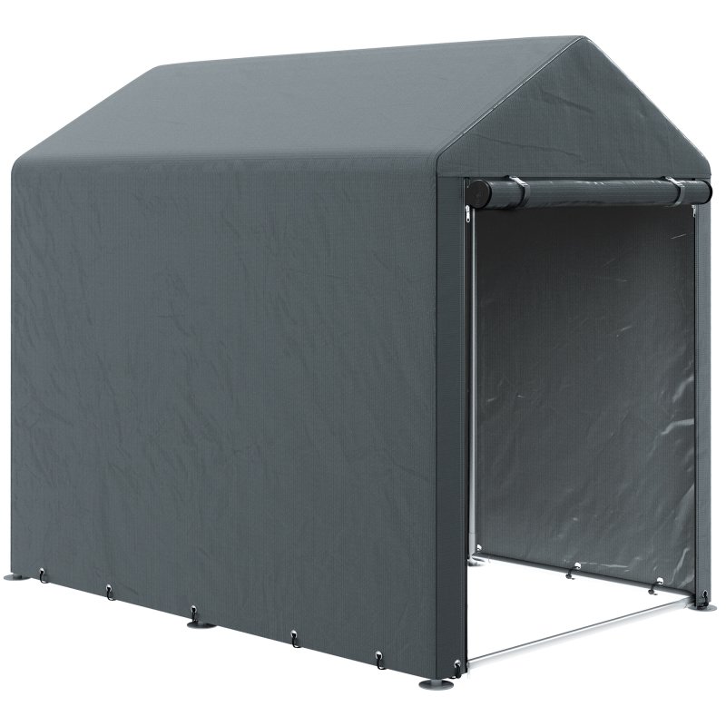 Outsunny 1.2 x 1.8m Garden Storage Shed Tent, Portable Shed Shelter with Galvanised Steel Frame and Large Door, for Motorbike, Garden Tools, Bike Storage
