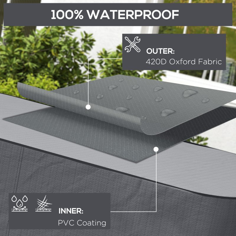 Outsunny Garden Furniture Cover, Waterproof Windproof 420D Heavy Duty Oxford Fabric Rattan Furniture Cover, Rectangular Outdoor Table Chair Set Cover, 235 x 135 x 94cm