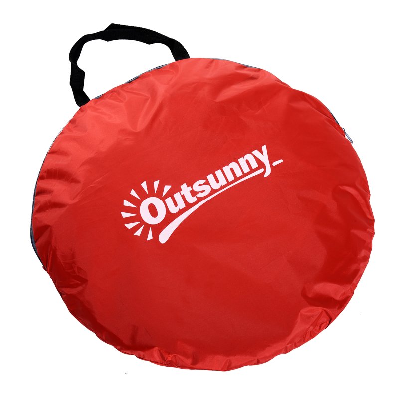 Outsunny Pop up Beach Tent, UV 30+ Portable Sun Shelter with Carry Bag, 2x1.5m for 2-3 Person, Red