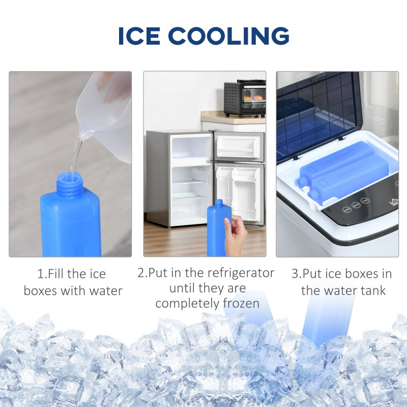 HOMCOM 3-in-1 Portable Air Cooler with 4L Water Tank, Evaporative Air Cooling Fan with Automatic Oscillation, 3 Speeds, 7.5H Timer, Remote, Wheels for Home Office, White