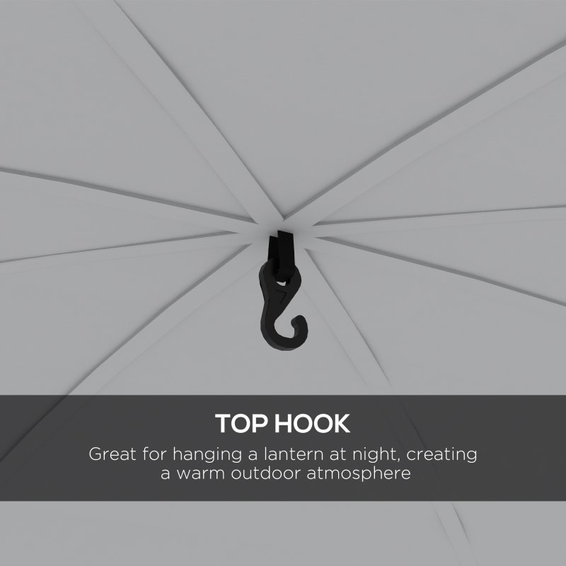 Outsunny 3.5 x 3.5M 6-8 Person Camping Gazebo, Outdoor Event Shelter Dome Tent Garden Sun Shelter Patio Spire Arc Pavilion Camp Sun Shade, Light Blue