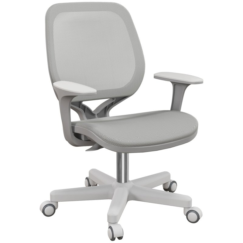 Vinsetto Office Chair, Breathable Mesh Swivel Desk Chair with Adjustable Height and  360 Degree Swivel Security Wheels for Home Office, Study, Grey