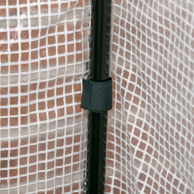 Outsunny Raised Garden Bed with PE Greenhouse Cover, Outdoor Elevated Wood Planter Box for Herbs and Vegetables, Use for Patio, Garden, Balcony, 121 x 55 x 117cm, Dark Grey