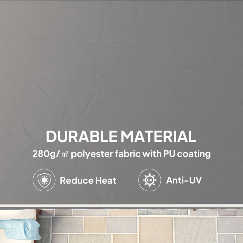 Outsunny 2.5m x 2m Retractable Awning, DIY Garden Awning Canopy, Anti-UV Sun Shade Shelter with Aluminium Frame and Crank Handle, Dark Grey