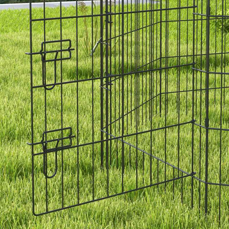 PawHut Dog Pen, 8 Panel Dog Playpen, DIY Design with Door, for Medium Dogs, Puppies, Small Animals, for Indoor/Outdoor Use, 91cm High