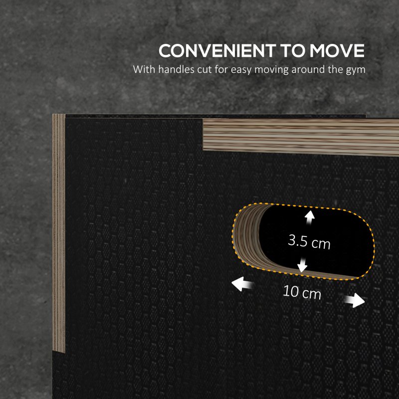 SPORTNOW 3-in-1 Wooden Plyo Box, Anti-Slip Plyometric Jump Platform, Step Up Exercise Box with Handle Openings for Home Gym, Workout Training, 41/51/61cm