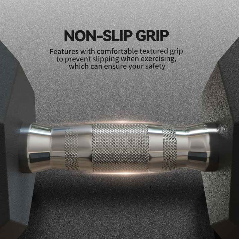 HOMCOM 2x15KG Rubber Hex Dumbbell Portable Hand Weights Dumbbell for Home Gym Workout Fitness