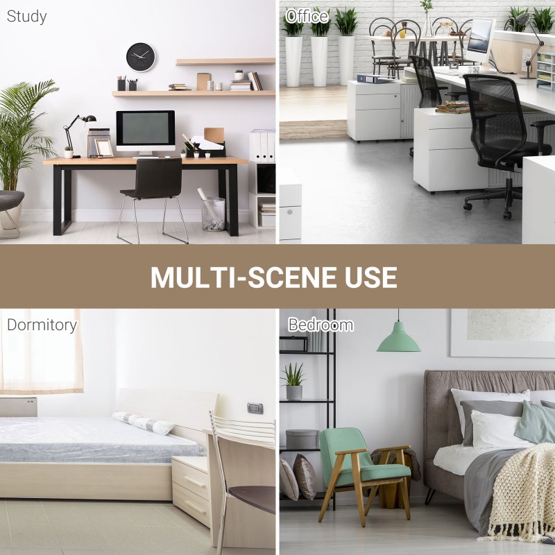 HOMCOM Computer Desk, Writing Table,Workstation for Home Office, Study with Metal Frame, Simple Assembly