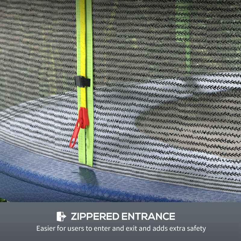 SPORTNOW 8ft Trampoline Net Replacement with 6 Plastic Pole Covers, Weather-Resistant Trampoline Netting Replacement with Zipped Entrance, Poles Not Included, Green