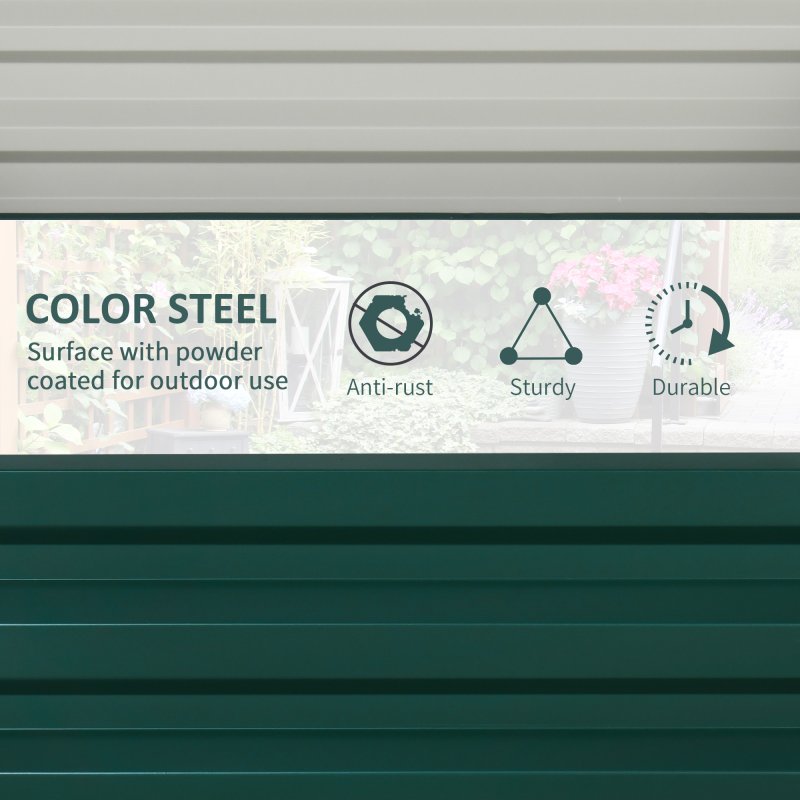 Outsunny Set of 2 Raised Garden Bed, Outdoor Planter Box with Galvanised Steel Frame for Growing Vegetables, Flowers and Herbs, 60 x 60 x 30.5 cm, Green