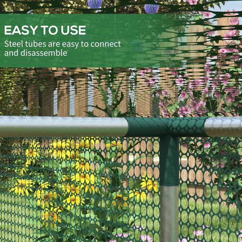 Outsunny 8' x 4' Crop Cage, Plant Protection Tent with Galvanised Steel Frame and Zipped Door, Fruit Cage Netting Cover for Garden and Outdoors Green