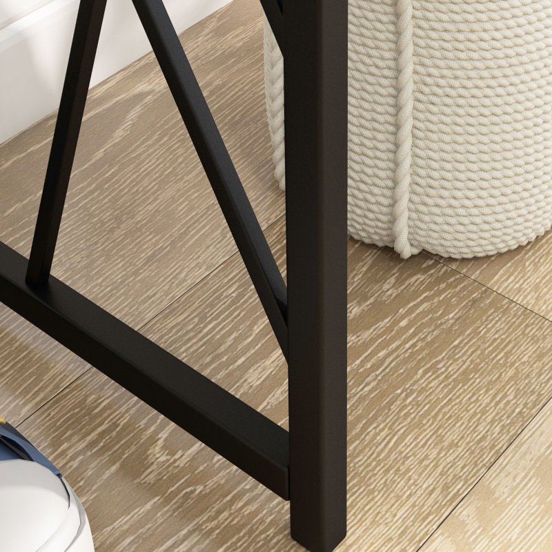 HOMCOM Console Table, Industrial Sofa Table with Metal Frame for Living Room, Hallway, 120cm, Grey