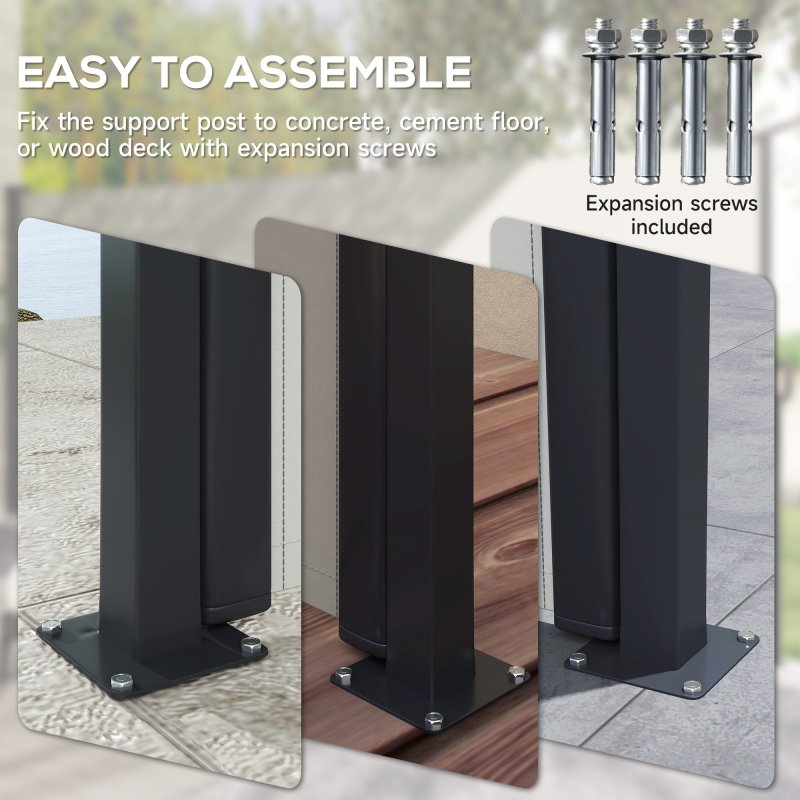 Outsunny Retractable Side Awning, Garden Privacy Screen Divider, Full Cassette Wind Breaker for Hot Tub, Balcony, Terrace, Pool, 400 x 160cm, Light Grey