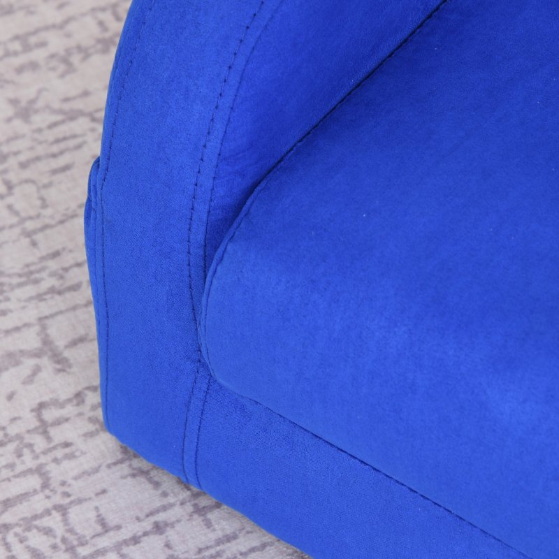 HOMCOM Children's Armchairs Kids Toddler Sofa Chair 2 In 1 Sofa Bed Folding Couch Soft Flannel Sponge Playroom Bedroom Living Room Blue