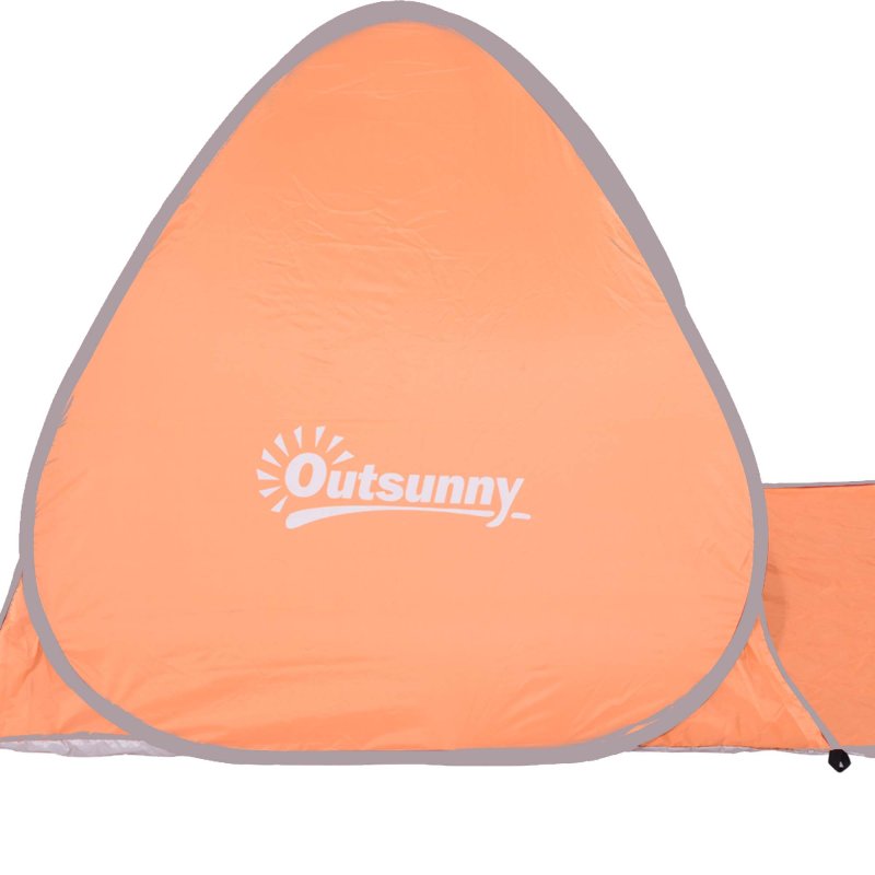 Outsunny Pop up Beach Tent, UV 30+ Portable Sun Shelter with Carry Bag, 2x1.5m for 2-3 Person, Orange