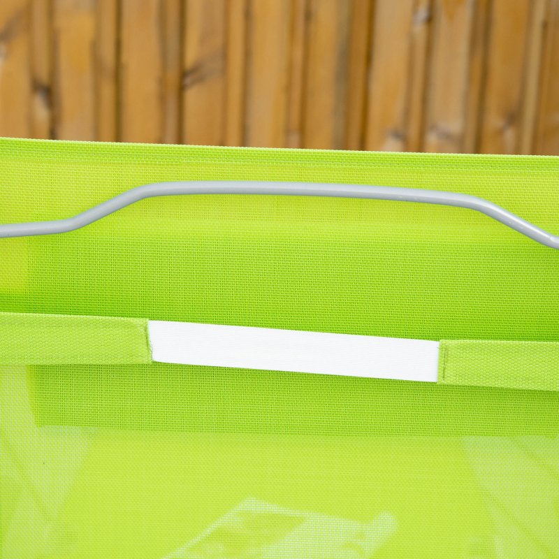 Outsunny Steel Fabric Sun Lounger Outdoor Folding Chaise Lounge Chair Recliner with Portable Design & 7 Adjustable Backrest Positions