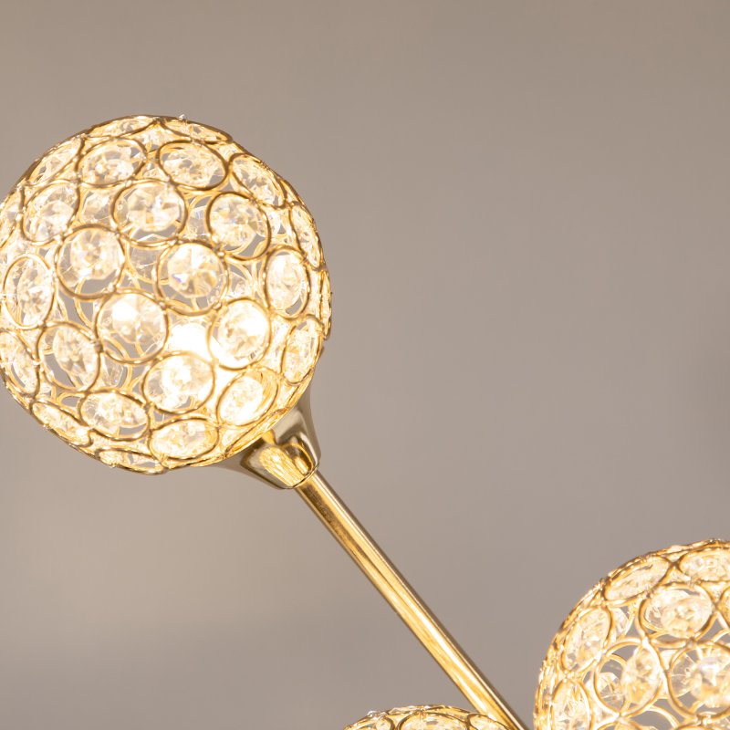 HOMCOM 5-Light Upright Floor Lamps for Living Room with Lampshade, Modern Standing Lamp for Bedroom, Bulb not Included, Silver