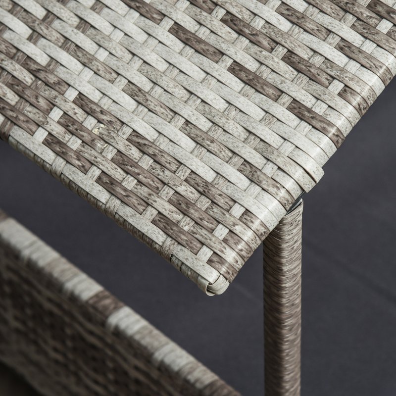 PawHut Wicker Dog Bed, Elevated Rattan Dog House with Removable Cushion and Canopy, for Small and Medium Dogs, 98 x 69 x 70cm - Dark Grey