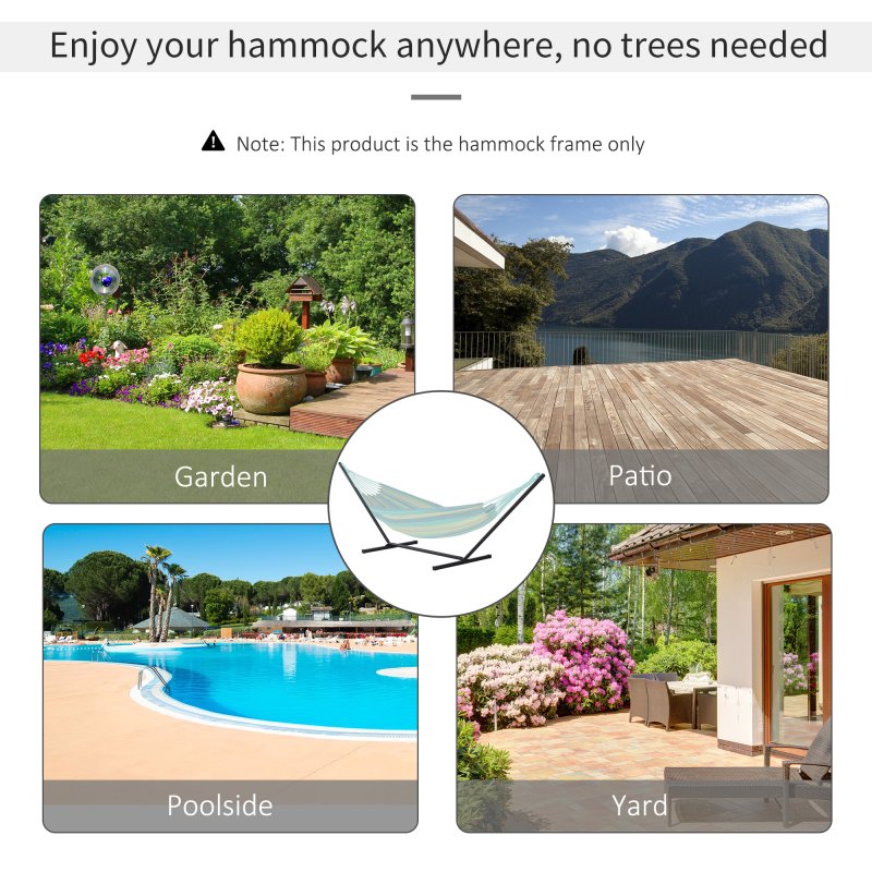Outsunny 3.6m Extra-long Universal Hammock Stand Metal Frame Garden Camping Picnic Outdoor Patio Replacement - Stand Only