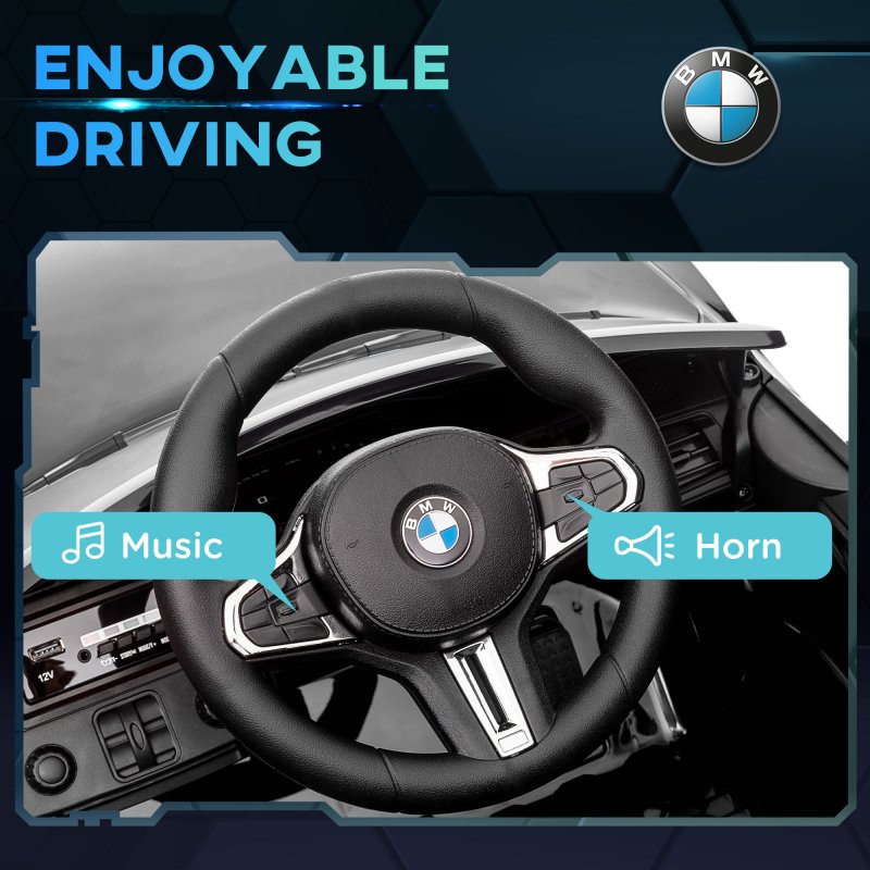 AIYAPLAY BMW M4 Licensed Electric Car for Kids, 12V Kids Electric Ride on with Remote Control, Suspension, Music, Horn, LED Lights, for Ages 3-5 Years, Black