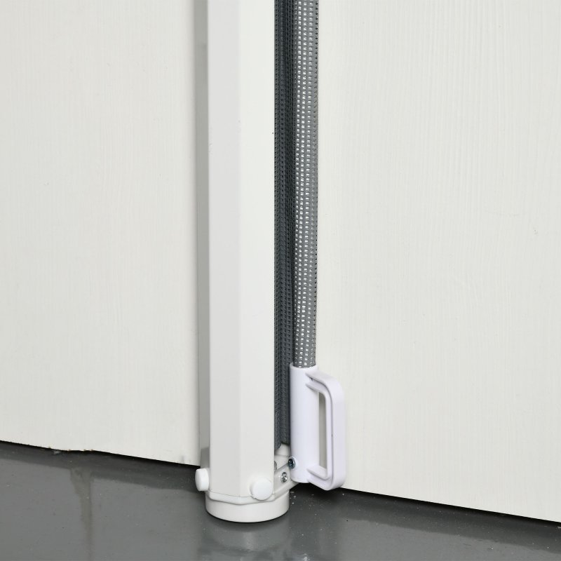 PawHut Retractable Stair Gate for Dogs, Pet Mesh Safety Gate Extends up to 115cm for Doorways Indoor- Grey