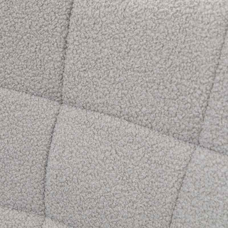 HOMCOM Wingback Rocking Chair for Nursing, Berber Fleece Nursery Glider Rocker, Modern Armchair for Living Room, Light Grey