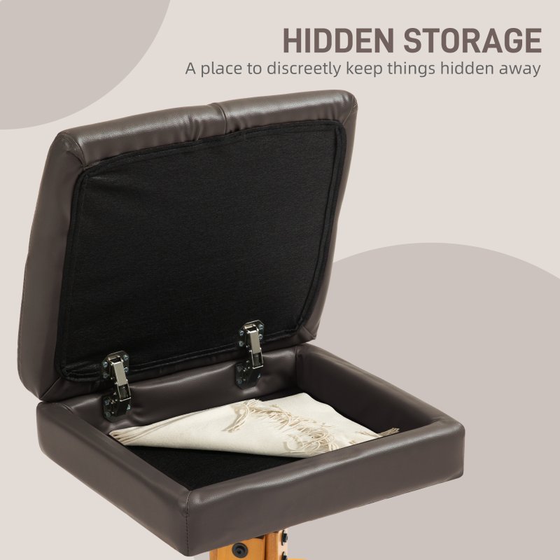 HOMCOM Massage Recliner Chair, PU Leather Upholstered Armchair with Adjustable Backrest,  Footrest, Remote Control, Hidden Storage and Charger for Living Room, Bedroom, Dark Brown