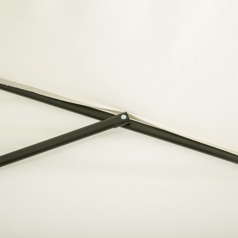 Outsunny Balcony Half Parasol Semi Round Umbrella Patio Crank Handle (2.3 m, Beige)- NO BASE INCLUDED