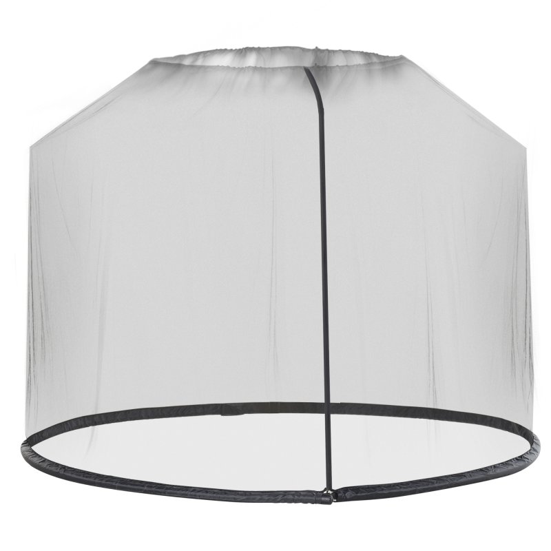 Outsunny Outdoor Garden Umbrella Table Screen, 2.3 m Parasol Bug Mosquito Net Cover with Zipped Door, Patio Mosquito Netting Cover with Water Fillable Tube at Base, Black