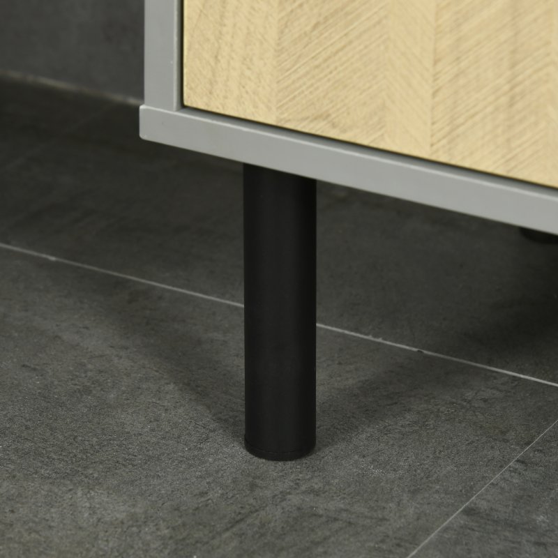 kleankin Tall Bathroom Cabinet, Free Standing Bathroom Storage Cabinet Cupboard with Door and Adjustable Shelves for Kitchen, Living Room