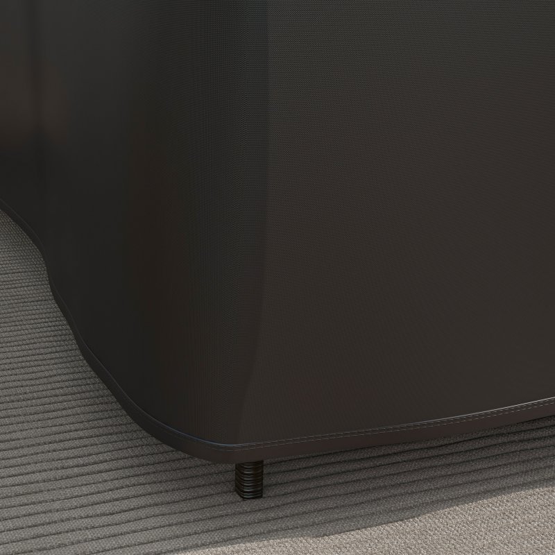 Outsunny L-Shaped Garden Furniture Cover with PU Coating, 420D Oxford Fabric Rattan Corner Sofa Cover, Waterproof Anti-UV Dustproof Windproof, Black, 250 x 250 x 79cm