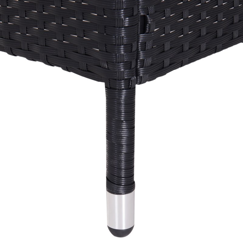 Outsunny 2 Seater Rattan Sofa with Cushions, Wicker Garden Loveseat with Armrests, Outdoor Garden Sofa Couch with Metal Frame for Patio, Black