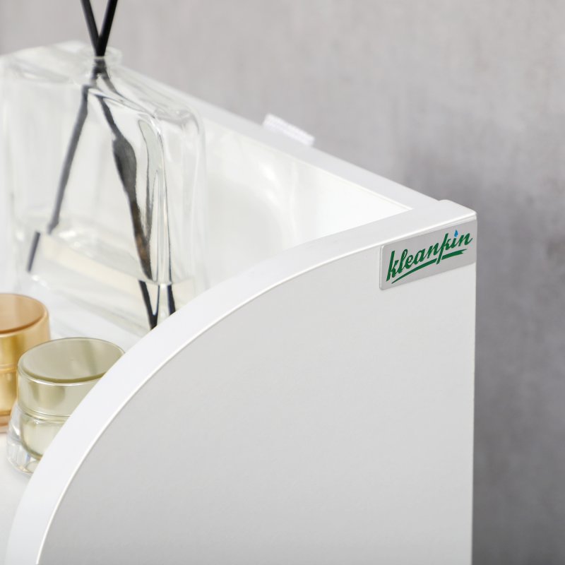 kleankin Slim Bathroom Storage Cabinet with 2 Open Shelves and Toilet Paper Roll Holder, Freestanding Bathroom Storage Unit with Adjustable Shelf, 23 x 18 x 100 cm, White