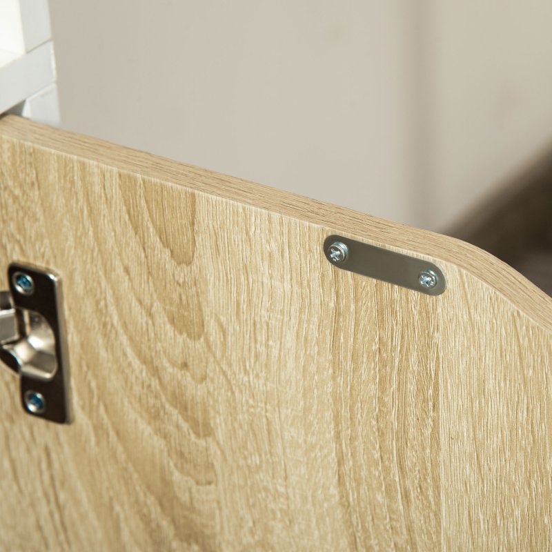 HOMCOM 6-Tier Tall Bookcase, Bookshelf with 4 Open Shelves and Double Door Storage Cabinet, Freestanding Display Rack for Living Room, Bedroom, Home Office, Study, 59 x 29 x 180cm