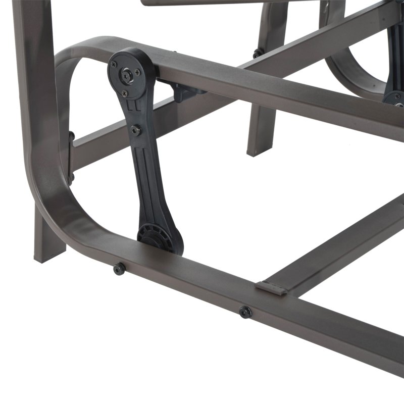 Outsunny Outdoor Gliding Rocking Chair with Sturdy Metal Frame Garden Comfortable Swing Chair for Patio, Garden and Poolside, Grey