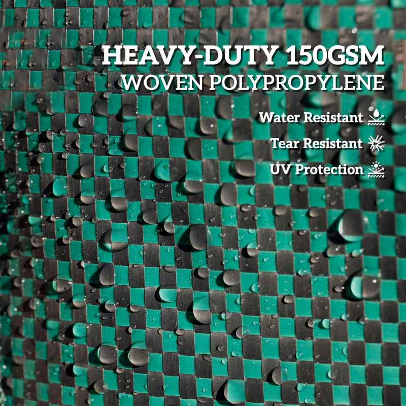 Outsunny Garden Waste Bags, 300L x 3 Heavy Duty Garden Bags, Foldable and Reusable Waste Sacks with Handles for Loading Leaf, Trash, Debris, Green