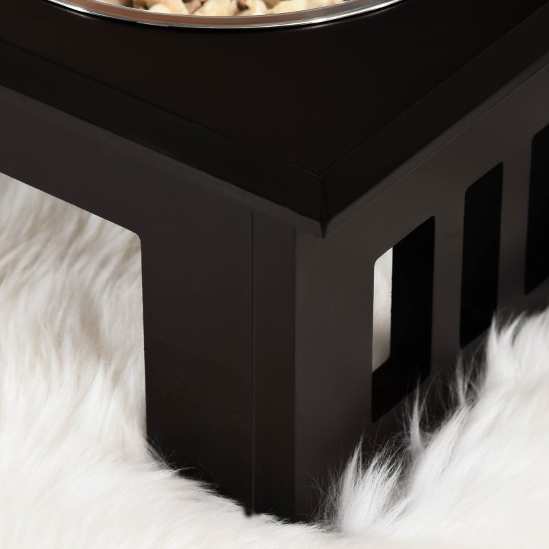 PawHut Raised Dog Bowl Feeding Bowls with Stand for Medium Dogs Elevated Pet Bowls Water Food Feeder 58L x 31W x 25H cm - Brown