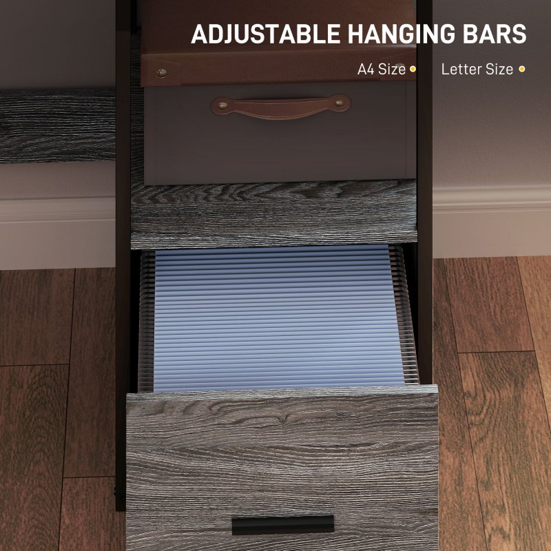 HOMCOM L Shaped Desk, Computer Desk with Liftable Desktop, Industrial Corner Desk with Drawer for A4/Letter Size, Home Office Desk with Monitor Stand for Home Office