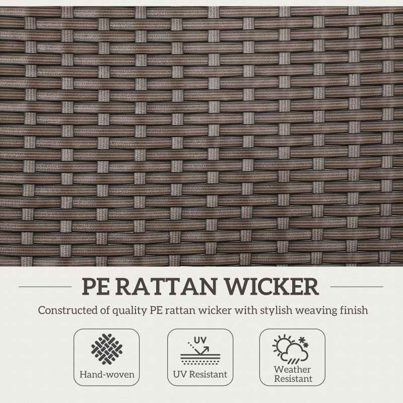 Outsunny 2 Pieces Outdoor Folding Dining Chair, PE Rattan Chair with Armrests, High Backrest, for Garden, Camping, Balcony, Porch, Brown