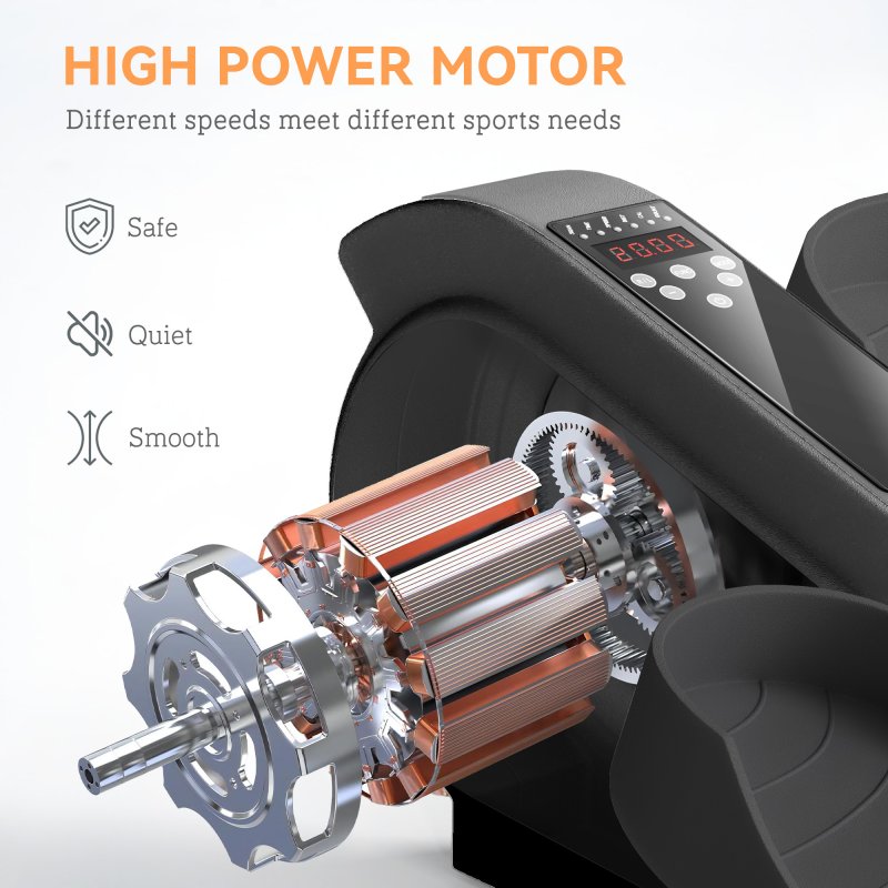 SPORTNOW Under Desk Elliptical Machine, Seated Pedal Exerciser, Mini Elliptical Trainer with LCD Monitor, Remote Control and 10 Adjustable Speed, Quiet & Portable for Seniors, Black