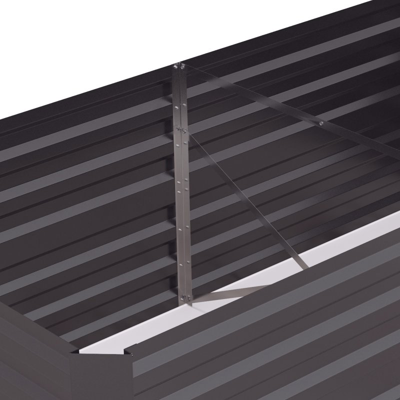 Outsunny Raised Beds for Garden, Galvanised Steel Outdoor Planters with Multi-reinforced Rods for Vegetables, Plants, Flowers and Herbs, 180 x 90 x 59 cm, Dark Grey