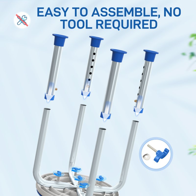 HOMCOM 360° Swivel Seat Bath Shower Stool, Adjustable Height Shower Chair with Aluminium Frame Non-Slip Feet Chair Safe Support Home Assistance, Blue