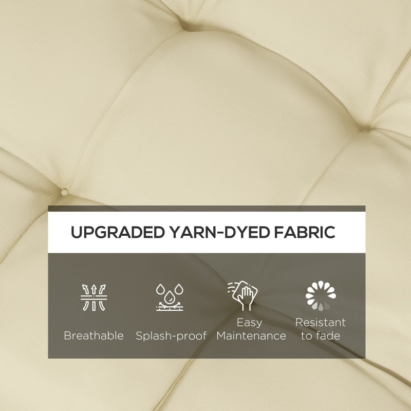 Outsunny Set of 4 Outdoor Seat Cushions with Ties, Water Repellent Seat Pads for Dining Chair, Swing, Sofa, 48 x 48 x 10 cm