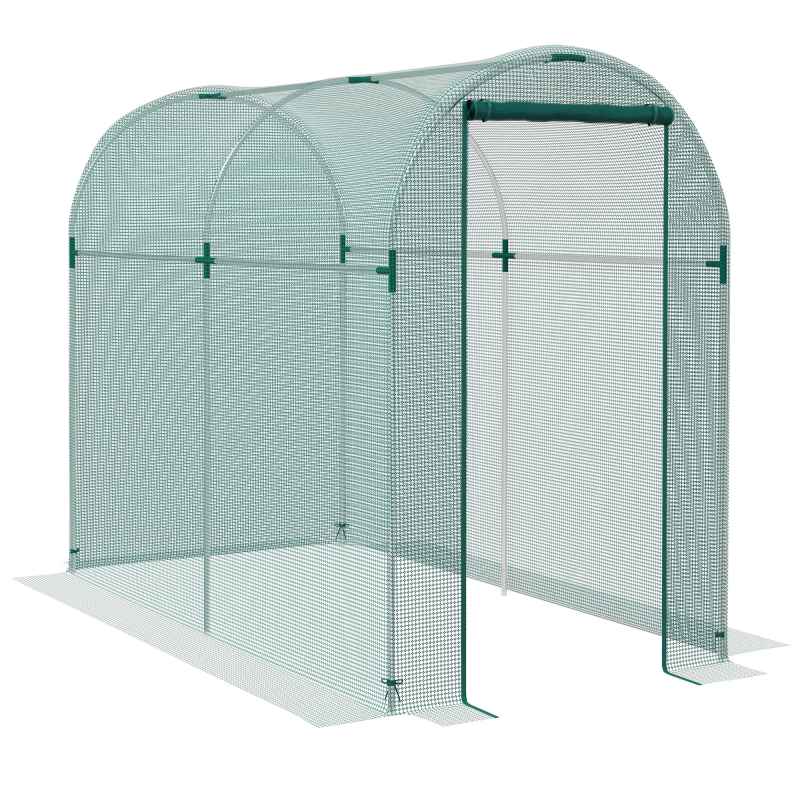 Outsunny Fruit Cage Bird Netting, Heavy Duty Fruit and Vegetable Protection Tent with Zipped Door, Anti Bird, Insects, Small Animals, 1.2 x 2.4 x 1.9m, Green