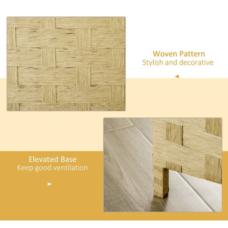 HOMCOM 4-Panel Room Dividers, Wave Fibre Freestanding Folding Privacy Screen Panels, Partition Wall Divider for Indoor Bedroom Office, 170?cm, Brown