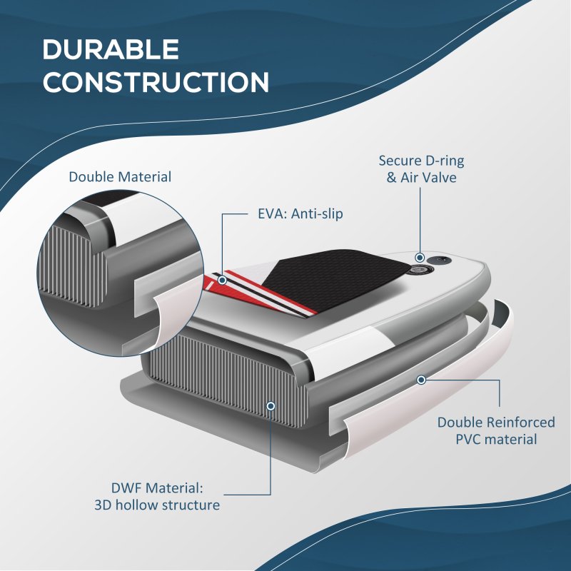 Outsunny Inflatable Stand Up Paddle Board, 10' x 30
