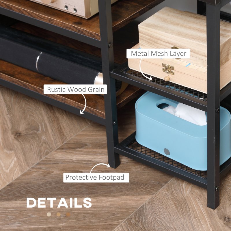 HOMCOM TV Unit Cabinet for TVs up to 60 Inches, Industrial TV Stand with Storage Shelves for Living Room